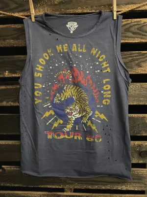 You Shook Me relaxed distressed Rolled sleeve Muscle top
